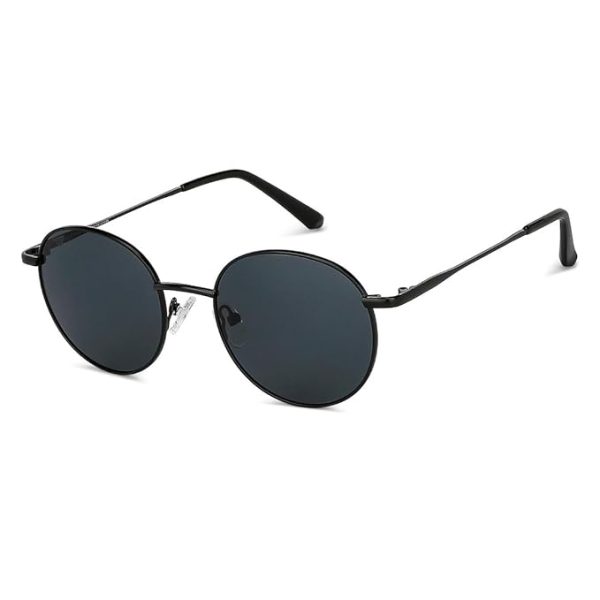 Full Rim Round Sunglasses| Polarized And 100% UV Protected |Medium-Black