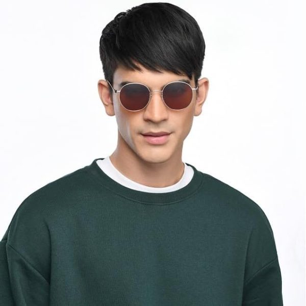Full Rim Round Sunglasses| Polarized And 100% UV Protected |Medium-Gold