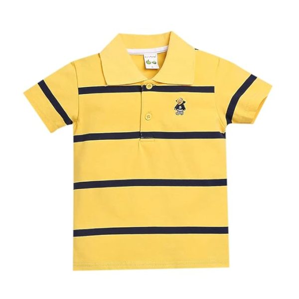 Boy's Polo Regular Fit T-Shirt- Dark Yellow