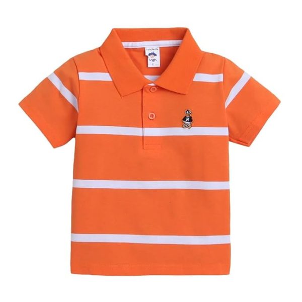 Boy's Polo Regular Fit T-Shirt- Orange