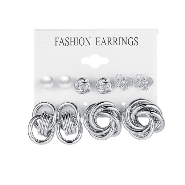 Combo Set Latest Stylish Vintage Pearl Earrings for Women Gold Plated Dangle Earrings-5 pairs Combo